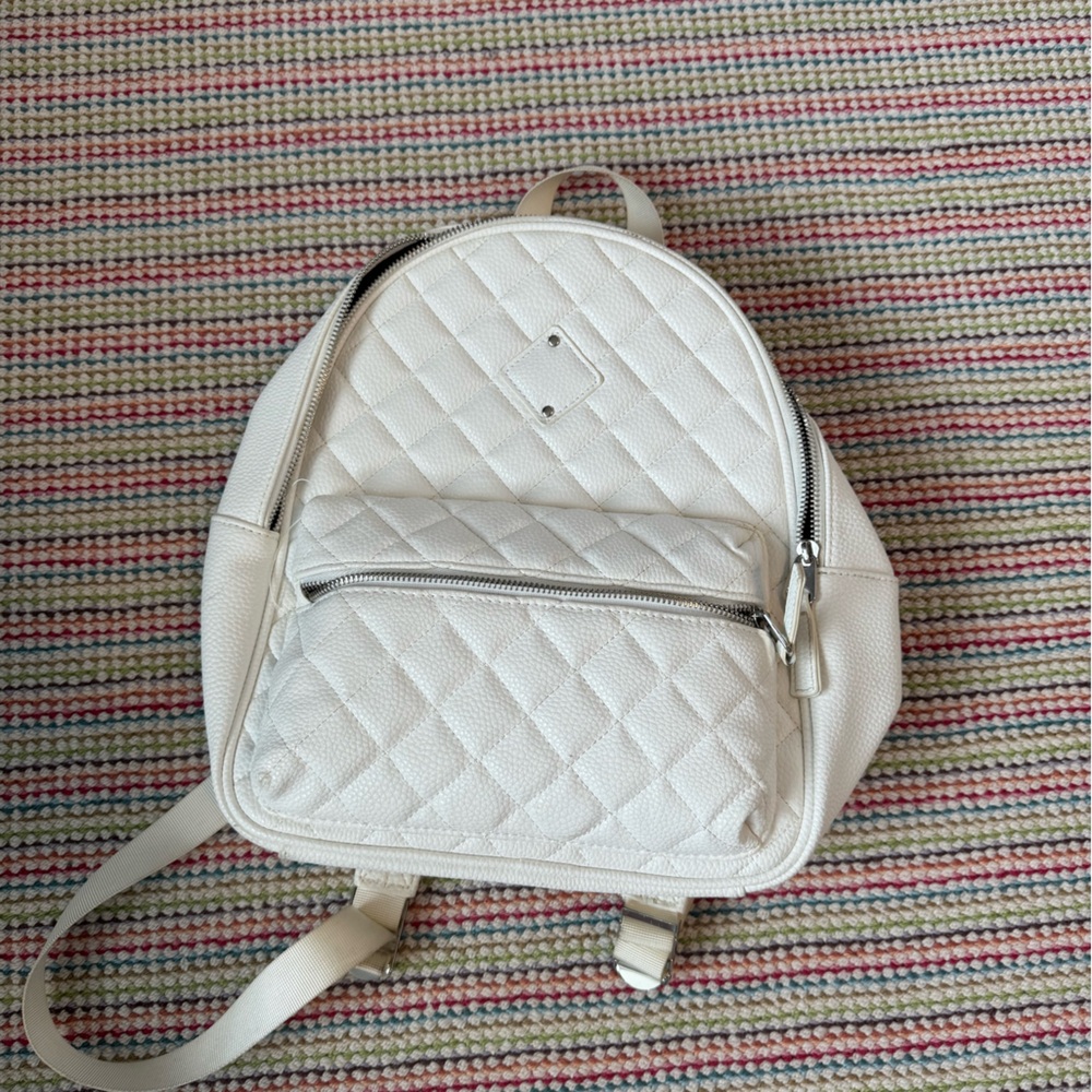 Elegant Cream Quilted Backpack - Claire’s